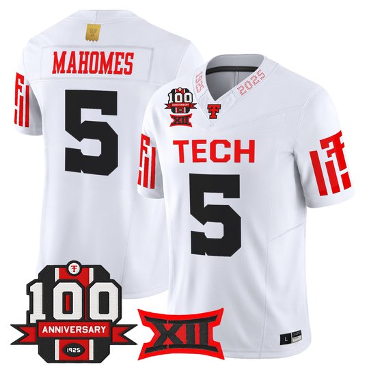 Men's Texas Tech Red Raiders 2025 Vapor Limited Jersey - 100th Anniversary Patch - All Stitched