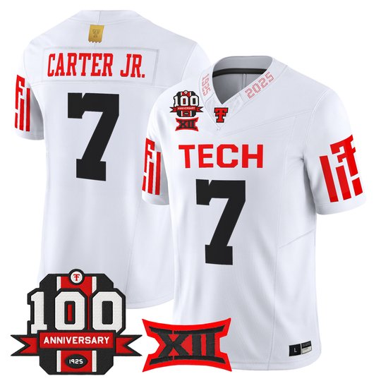 Men's Texas Tech Red Raiders 2025 Vapor Limited Jersey - 100th Anniversary Patch - All Stitched