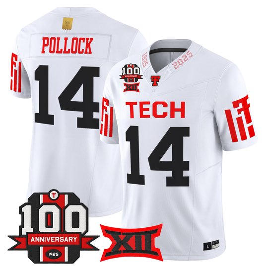 Men's Texas Tech Red Raiders 2025 Vapor Limited Jersey - 100th Anniversary Patch - All Stitched
