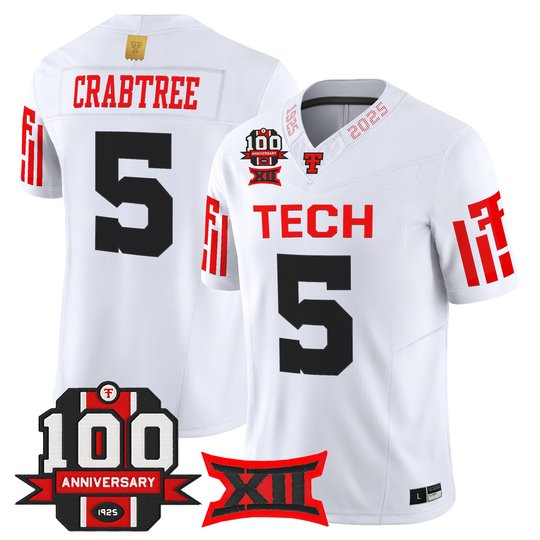 Men's Texas Tech Red Raiders 2025 Vapor Limited Jersey - 100th Anniversary Patch - All Stitched