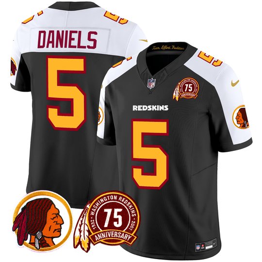 Men's Washington Redskins 75th Patch Throwback Vapor Limited Jersey - All Stitched