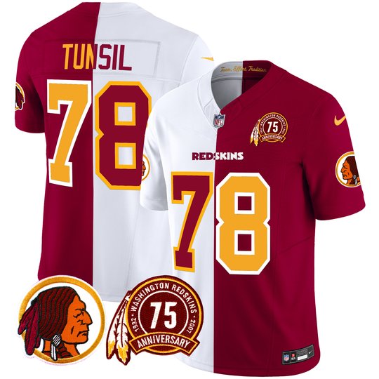 Men's Washington Redskins 75th Patch Throwback Vapor Limited Jersey - All Stitched