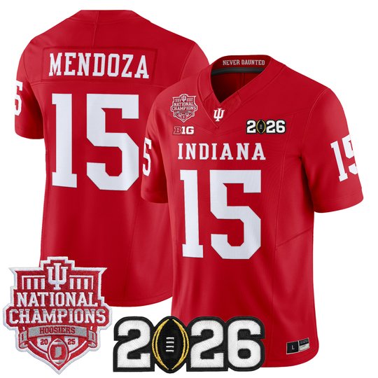 Men's Indiana Hoosiers 2025 National Champions & 2026 CFP Final Patch Vapor Limited Jersey - All Stitched