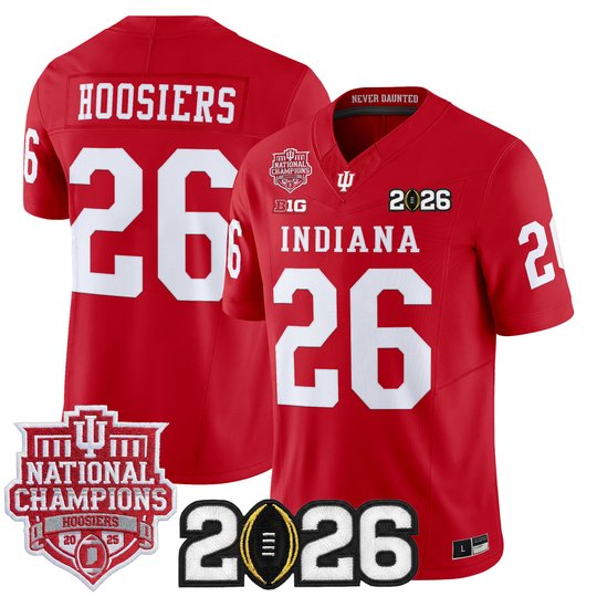 Men's Indiana Hoosiers 2025 National Champions & 2026 CFP Final Patch Vapor Limited Jersey - All Stitched