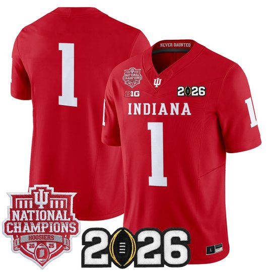 Men's Indiana Hoosiers 2025 National Champions & 2026 CFP Final Patch Vapor Limited Jersey - All Stitched