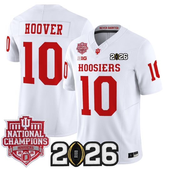 Men's Indiana Hoosiers 2025 National Champions & 2026 CFP Final Patch Vapor Limited Jersey - All Stitched