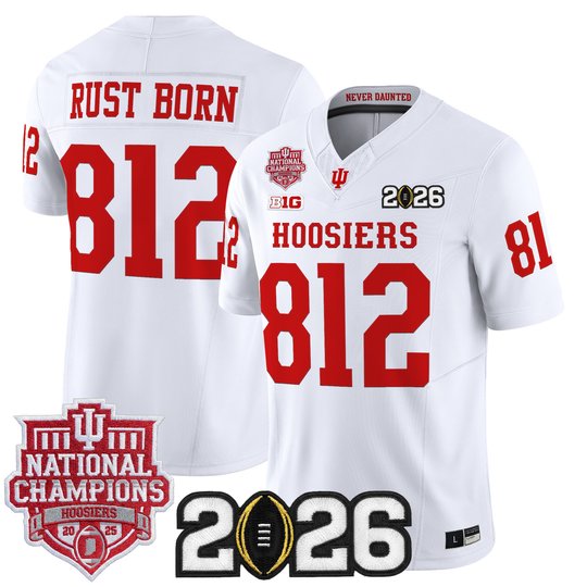 Men's Indiana Hoosiers 2025 National Champions & 2026 CFP Final Patch Vapor Limited Jersey - All Stitched