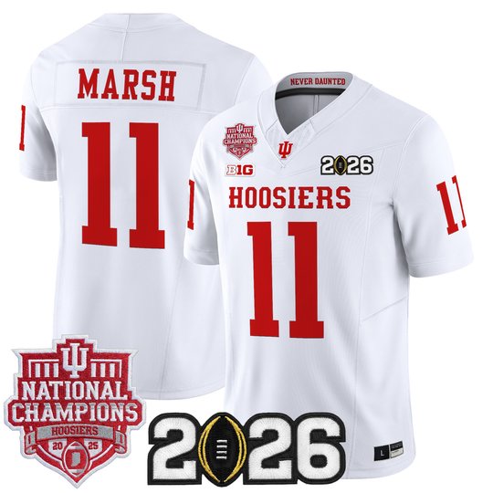 Men's Indiana Hoosiers 2025 National Champions & 2026 CFP Final Patch Vapor Limited Jersey - All Stitched
