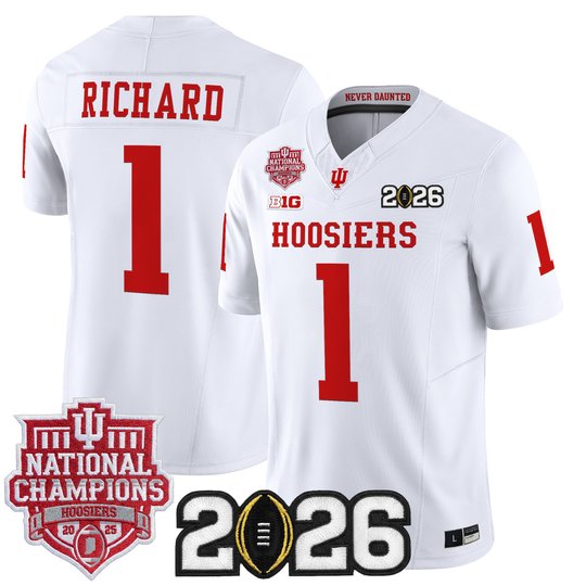 Men's Indiana Hoosiers 2025 National Champions & 2026 CFP Final Patch Vapor Limited Jersey - All Stitched