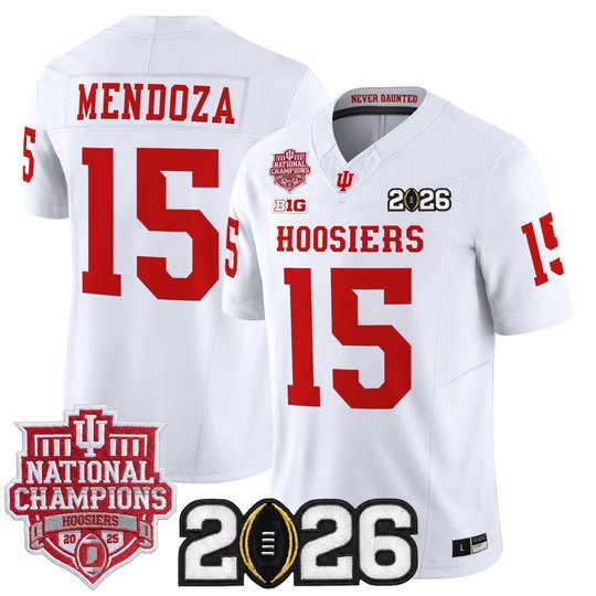 Men's Indiana Hoosiers 2025 National Champions & 2026 CFP Final Patch Vapor Limited Jersey - All Stitched