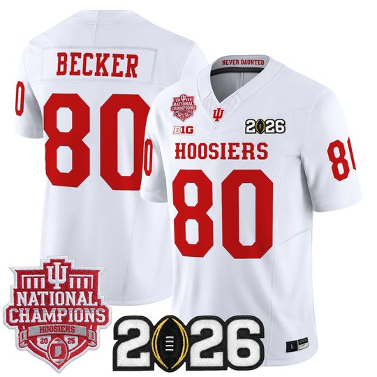 Men's Indiana Hoosiers 2025 National Champions & 2026 CFP Final Patch Vapor Limited Jersey - All Stitched