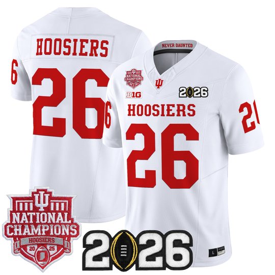 Men's Indiana Hoosiers 2025 National Champions & 2026 CFP Final Patch Vapor Limited Jersey - All Stitched