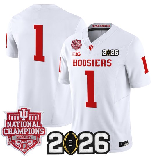 Men's Indiana Hoosiers 2025 National Champions & 2026 CFP Final Patch Vapor Limited Jersey - All Stitched