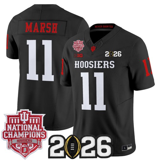 Men's Indiana Hoosiers 2025 National Champions & 2026 CFP Final Patch Vapor Limited Jersey - All Stitched
