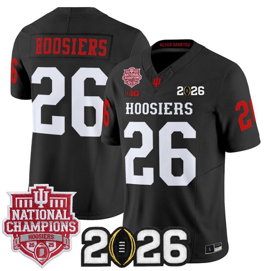 Men's Indiana Hoosiers 2025 National Champions & 2026 CFP Final Patch Vapor Limited Jersey - All Stitched