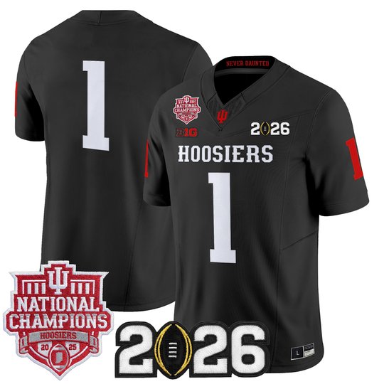 Men's Indiana Hoosiers 2025 National Champions & 2026 CFP Final Patch Vapor Limited Jersey - All Stitched