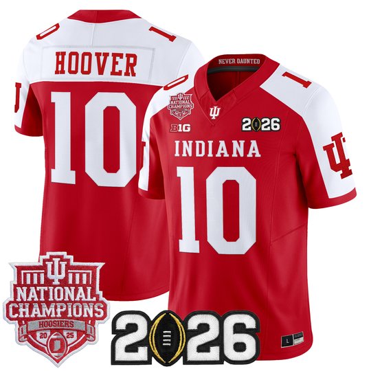 Men's Indiana Hoosiers 2025 National Champions & 2026 CFP Final Patch Vapor Limited Jersey - All Stitched