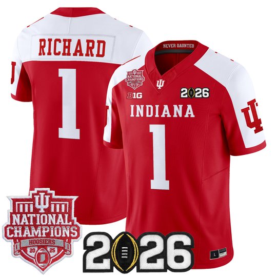 Men's Indiana Hoosiers 2025 National Champions & 2026 CFP Final Patch Vapor Limited Jersey - All Stitched