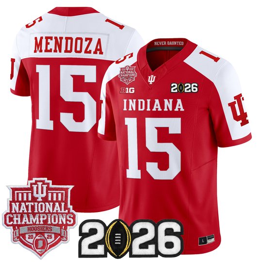 Men's Indiana Hoosiers 2025 National Champions & 2026 CFP Final Patch Vapor Limited Jersey - All Stitched