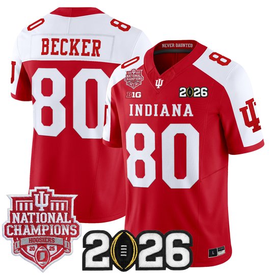 Men's Indiana Hoosiers 2025 National Champions & 2026 CFP Final Patch Vapor Limited Jersey - All Stitched