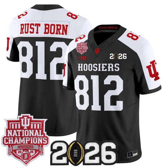 Men's Indiana Hoosiers 2025 National Champions & 2026 CFP Final Patch Vapor Limited Jersey - All Stitched