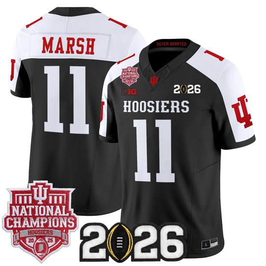 Men's Indiana Hoosiers 2025 National Champions & 2026 CFP Final Patch Vapor Limited Jersey - All Stitched