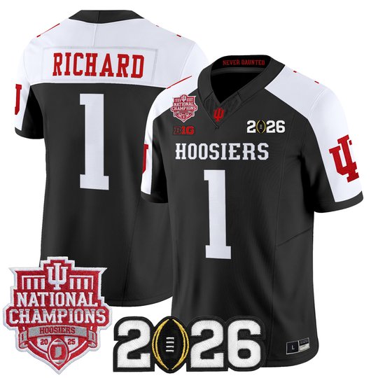 Men's Indiana Hoosiers 2025 National Champions & 2026 CFP Final Patch Vapor Limited Jersey - All Stitched