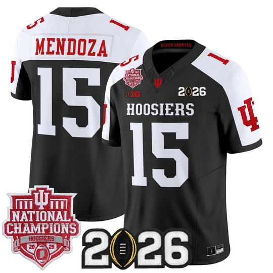 Men's Indiana Hoosiers 2025 National Champions & 2026 CFP Final Patch Vapor Limited Jersey - All Stitched