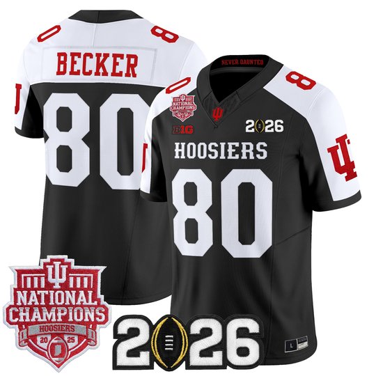 Men's Indiana Hoosiers 2025 National Champions & 2026 CFP Final Patch Vapor Limited Jersey - All Stitched