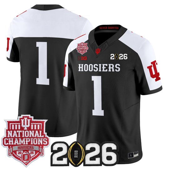 Men's Indiana Hoosiers 2025 National Champions & 2026 CFP Final Patch Vapor Limited Jersey - All Stitched