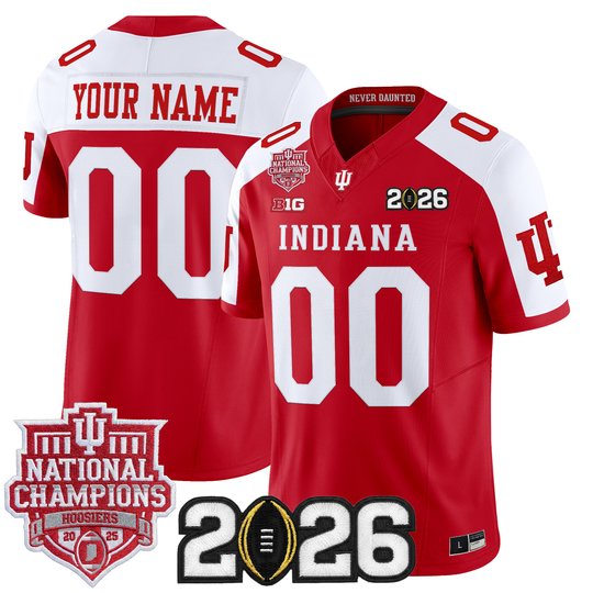 Indiana Hoosiers 2025 National Champions & 2026 CFP Final Patch Vapor Limited Custom Jersey - All Stitched