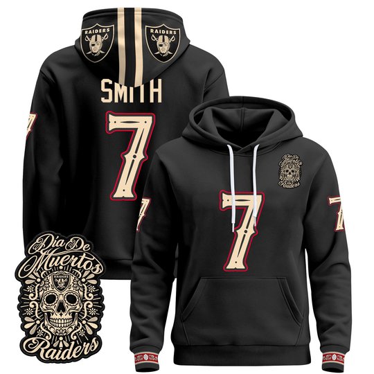 Men's Las Vegas Raiders Día de los Muertos Premium Pullover Hoodie - All Stitched