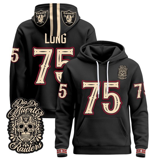 Men's Las Vegas Raiders Día de los Muertos Premium Pullover Hoodie - All Stitched