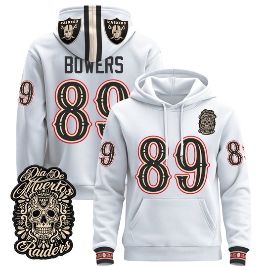 Men's Las Vegas Raiders Día de los Muertos Premium Pullover Hoodie - All Stitched