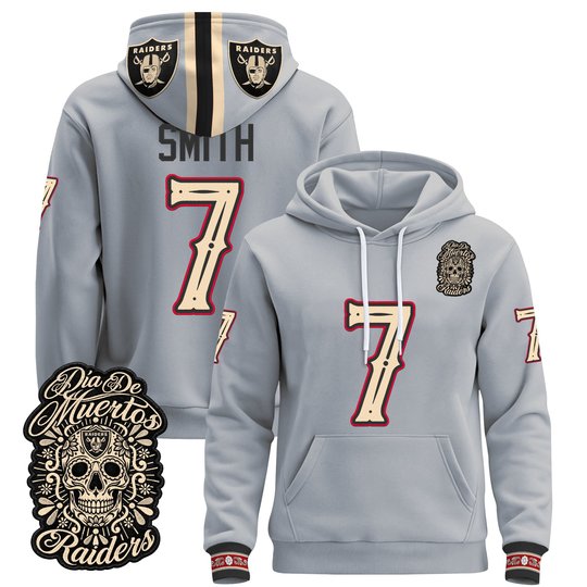 Men's Las Vegas Raiders Día de los Muertos Premium Pullover Hoodie - All Stitched