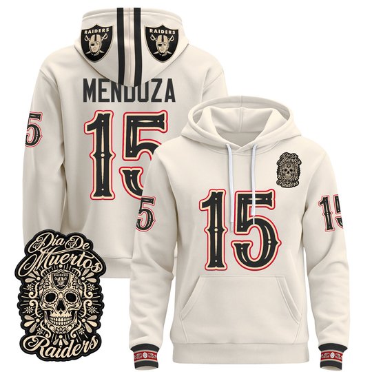 Men's Las Vegas Raiders Día de los Muertos Premium Pullover Hoodie - All Stitched