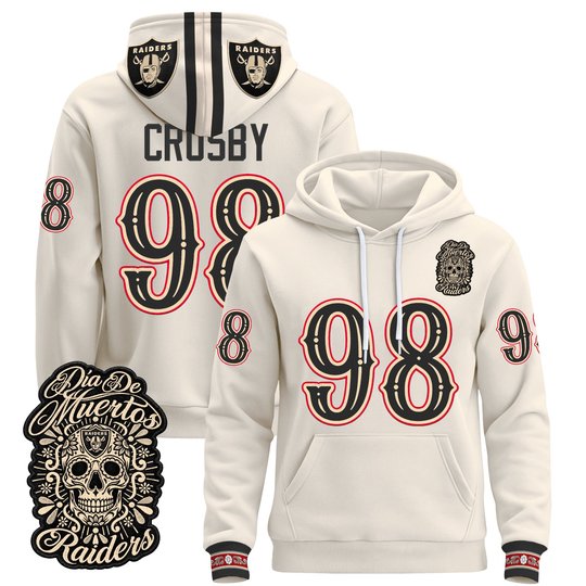 Men's Las Vegas Raiders Día de los Muertos Premium Pullover Hoodie - All Stitched