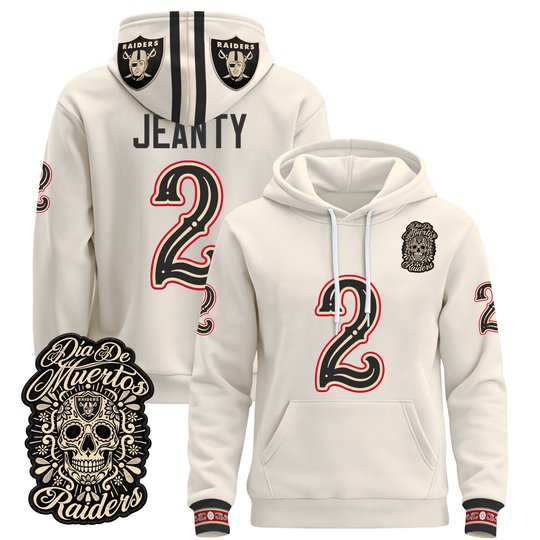 Men's Las Vegas Raiders Día de los Muertos Premium Pullover Hoodie - All Stitched