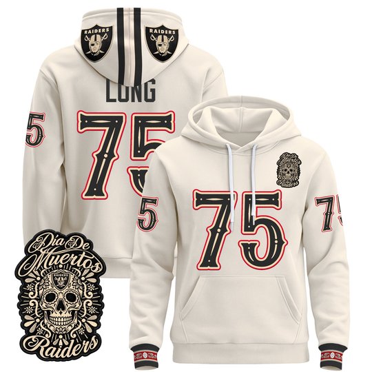 Men's Las Vegas Raiders Día de los Muertos Premium Pullover Hoodie - All Stitched