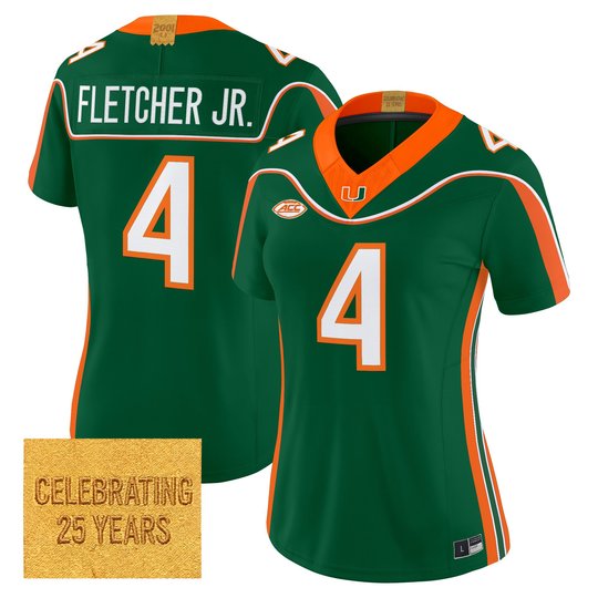 Women's Miami Hurricanes 2001 Throwback Vapor Limited Jersey - All Stitched