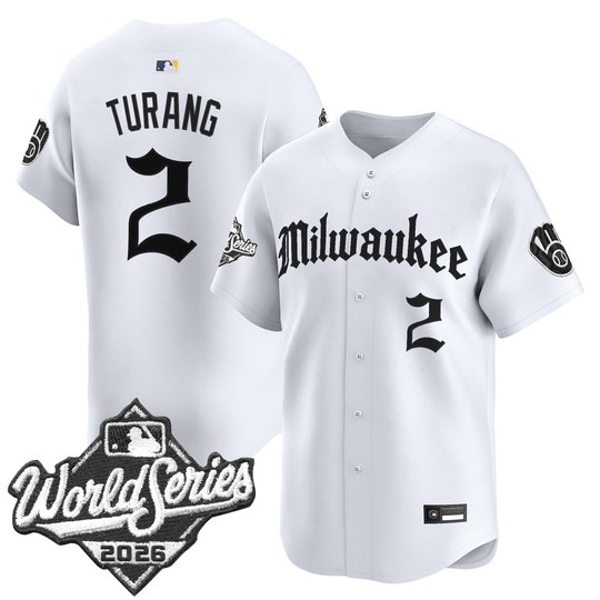 Men's Milwaukee Brewers 2026 World Series Vapor Premier Limited Jersey - Gothic Edition - All Stitched