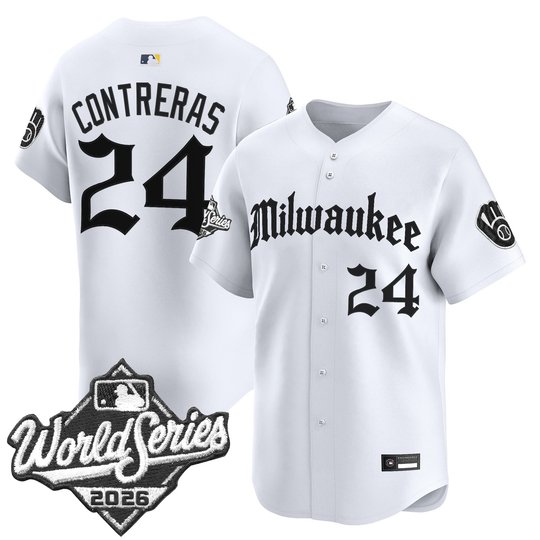 Men's Milwaukee Brewers 2026 World Series Vapor Premier Limited Jersey - Gothic Edition - All Stitched