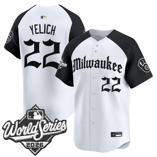 Men's Milwaukee Brewers 2026 World Series Vapor Premier Limited Jersey - Gothic Edition - All Stitched