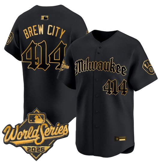 Men's Milwaukee Brewers 2026 World Series Vapor Premier Limited Jersey - Gothic Edition - All Stitched