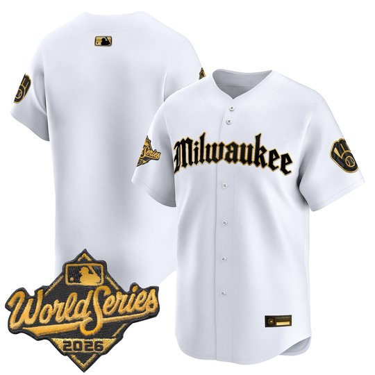 Men's Milwaukee Brewers 2026 World Series Vapor Premier Limited Jersey - Gothic Edition - All Stitched