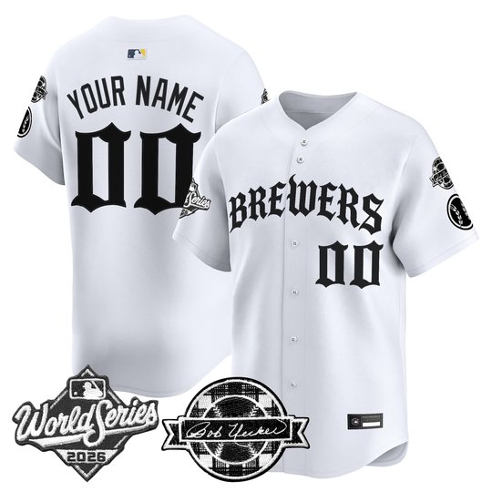 Milwaukee Brewers 2026 World Series Vapor Premier Limited Custom Jersey - Old English Edition - All Stitched