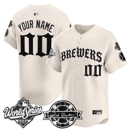 Milwaukee Brewers 2026 World Series Vapor Premier Limited Custom Jersey - Old English Edition - All Stitched