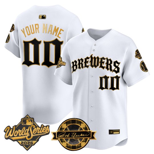 Milwaukee Brewers 2026 World Series Vapor Premier Limited Custom Jersey - Old English Edition - All Stitched