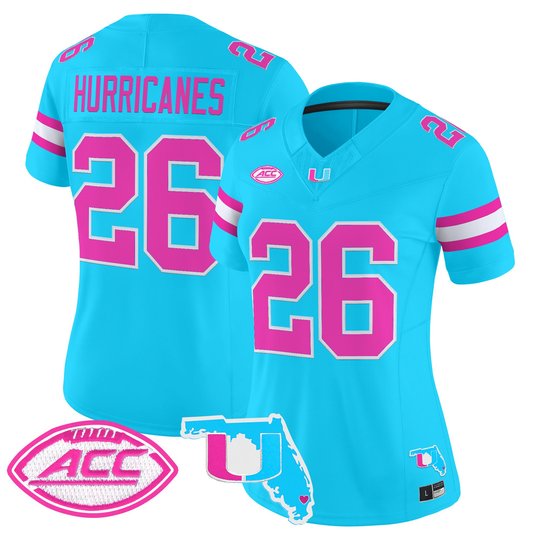 Women's Miami Hurricanes Vice City Vapor Limited Jersey - All Stitched