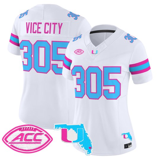 Women's Miami Hurricanes Vice City Vapor Limited Jersey - All Stitched